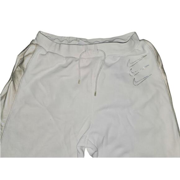 Nike White Crewneck Sweatshirt Jogger Pants Set Medium Champagne Gold Sides - Picture 4 of 12